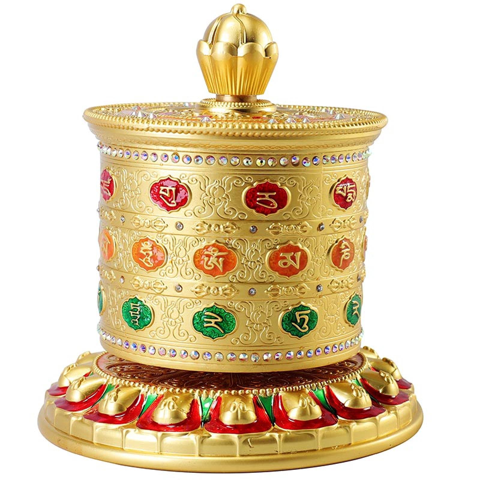 ZSQZJJ Handcrafted Alloy Six-Character Prayer Wheel - Buddhist Prayer Wheel for Meditation & Home Decoration - Perfect for Spiritual Practice, Altar Decor & Gift Giving