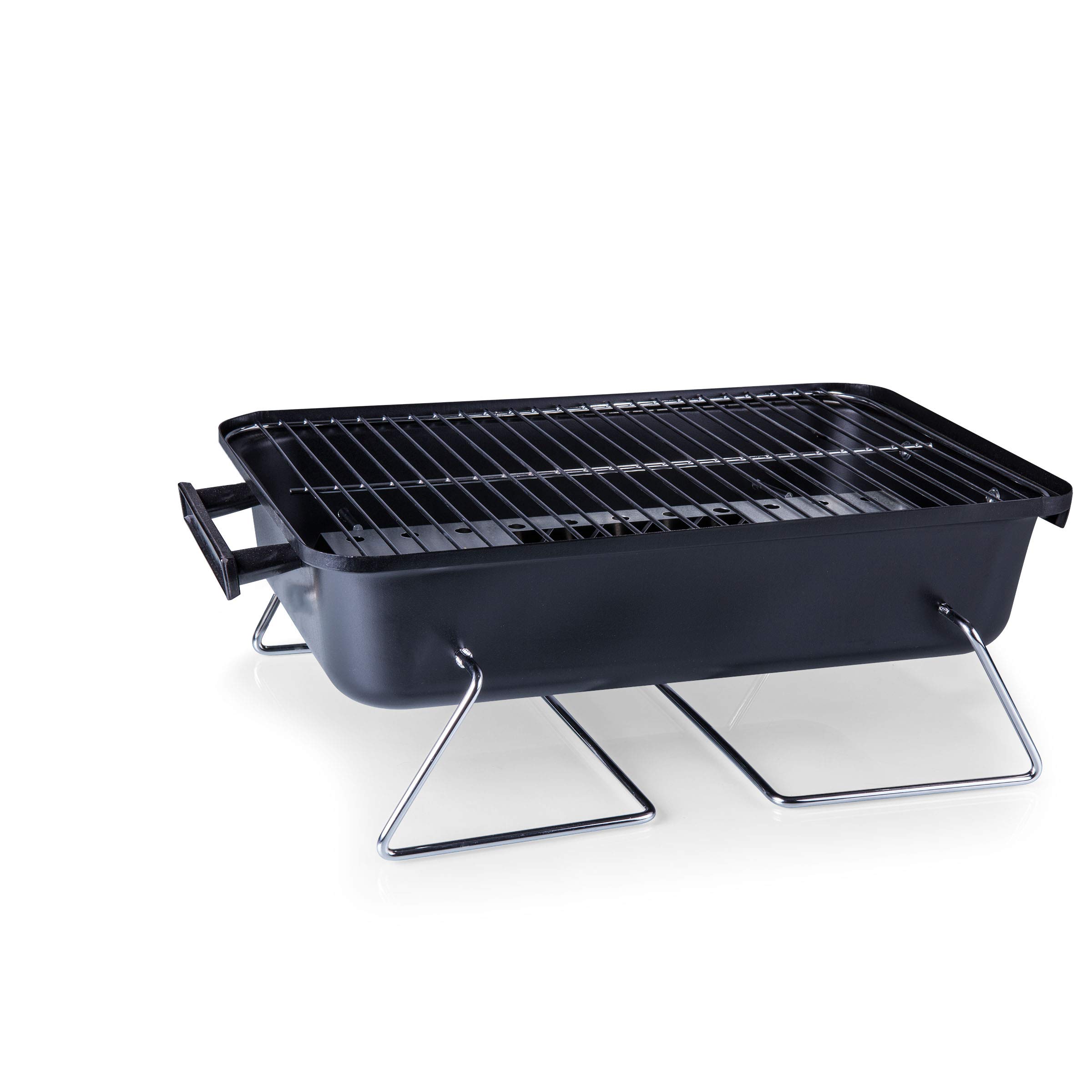 ONIVA - Picnic Time Brand Buccaneer Portable Charcoal Grill & Cooler Tote Combo (Black with Gray Accents) - Perfect for Camping, Beach Outings, and Backyard BBQs