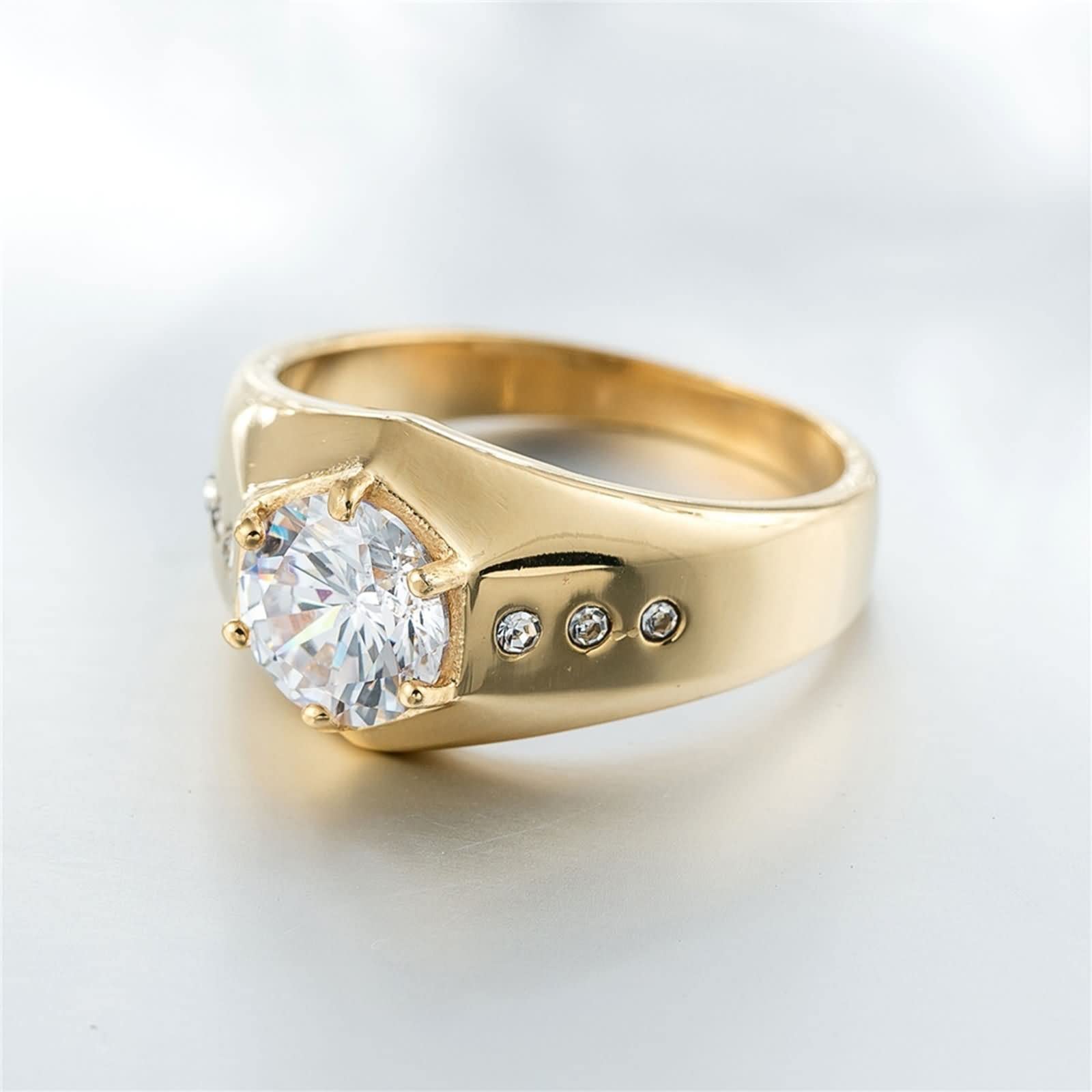 Gothic Men's Ring - Stainless Steel Cubic Zirconia for Wedding & Party