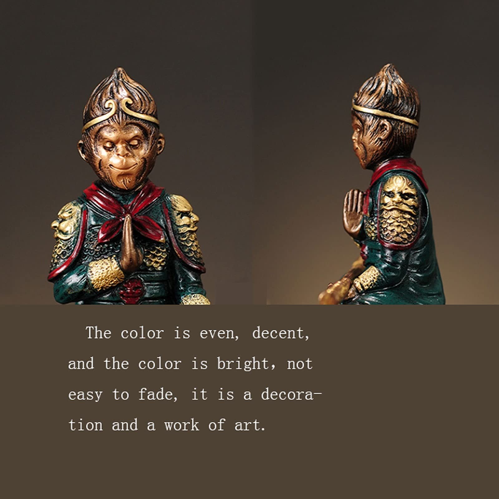 Monkey King Resin Statue - Sun Wukong Figurine for Home & Office Decor, Housewarming Gift, Chinese Mythology Collectible - Perfect for Bookshelf, Desk & Living Room Display