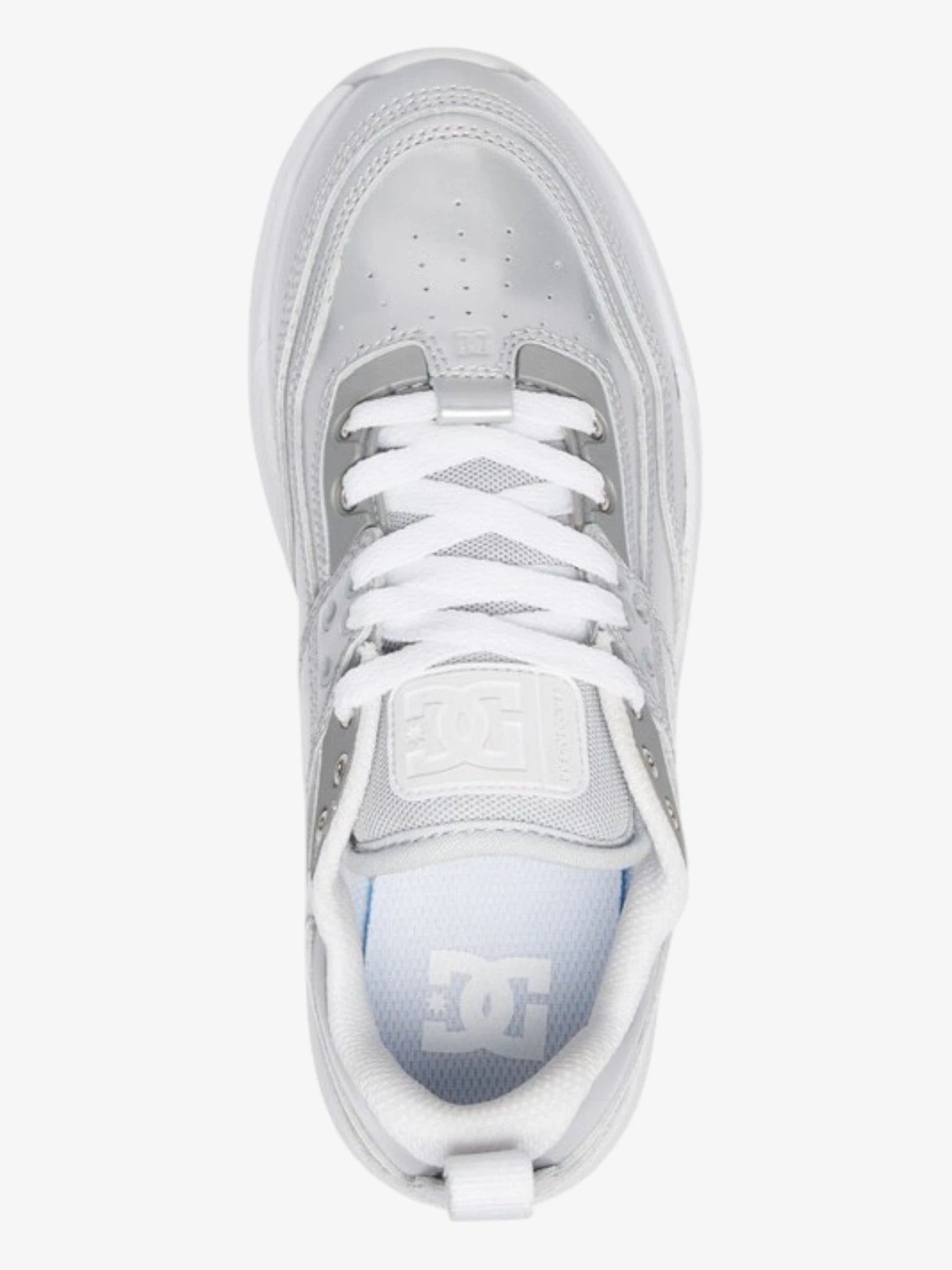 DC E Tribeka SE Women's Metallic Silver Sneakers - Stylish & Comfortable for Casual Wear, Running & Gym Workouts