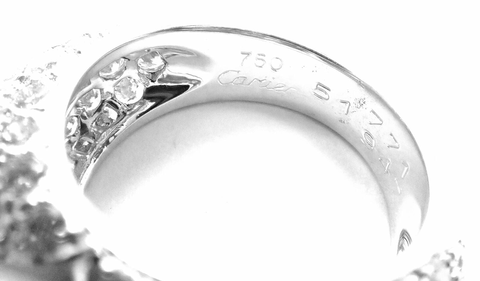 Authentic Cartier Juliette 18k White Gold Cultured Pearl Diamond Ring for Women - Elegant Wedding, Engagement & Anniversary Jewelry Gift