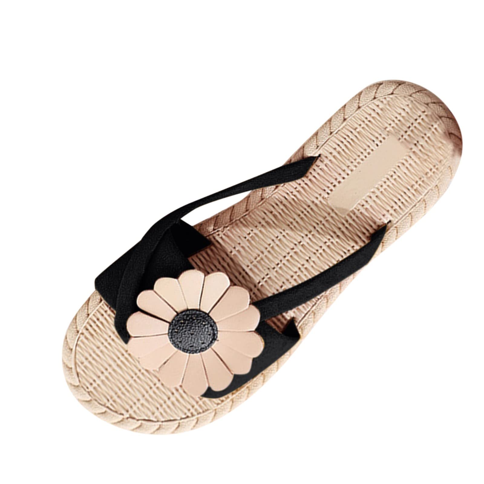 **Women's Sunflower Summer Sandals - Comfortable Beach Flat Slippers for Casual Spring & Christmas Wear - Perfect for Vacation, Poolside, and Home Relaxation**