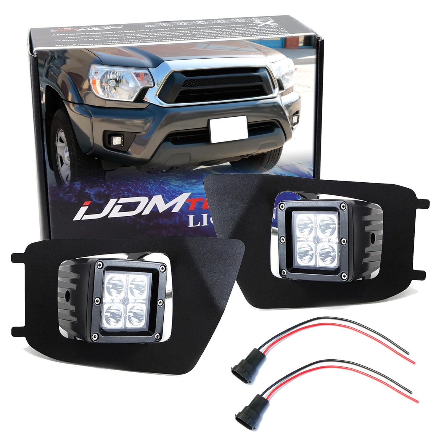 40W CREE Cubic LED Fog Lights with Mounting Bracket, Bezel & Wiring Kit - Compatible with 2012-2015 Toyota Tacoma | Off-Road, Night Driving & Foggy Weather Use