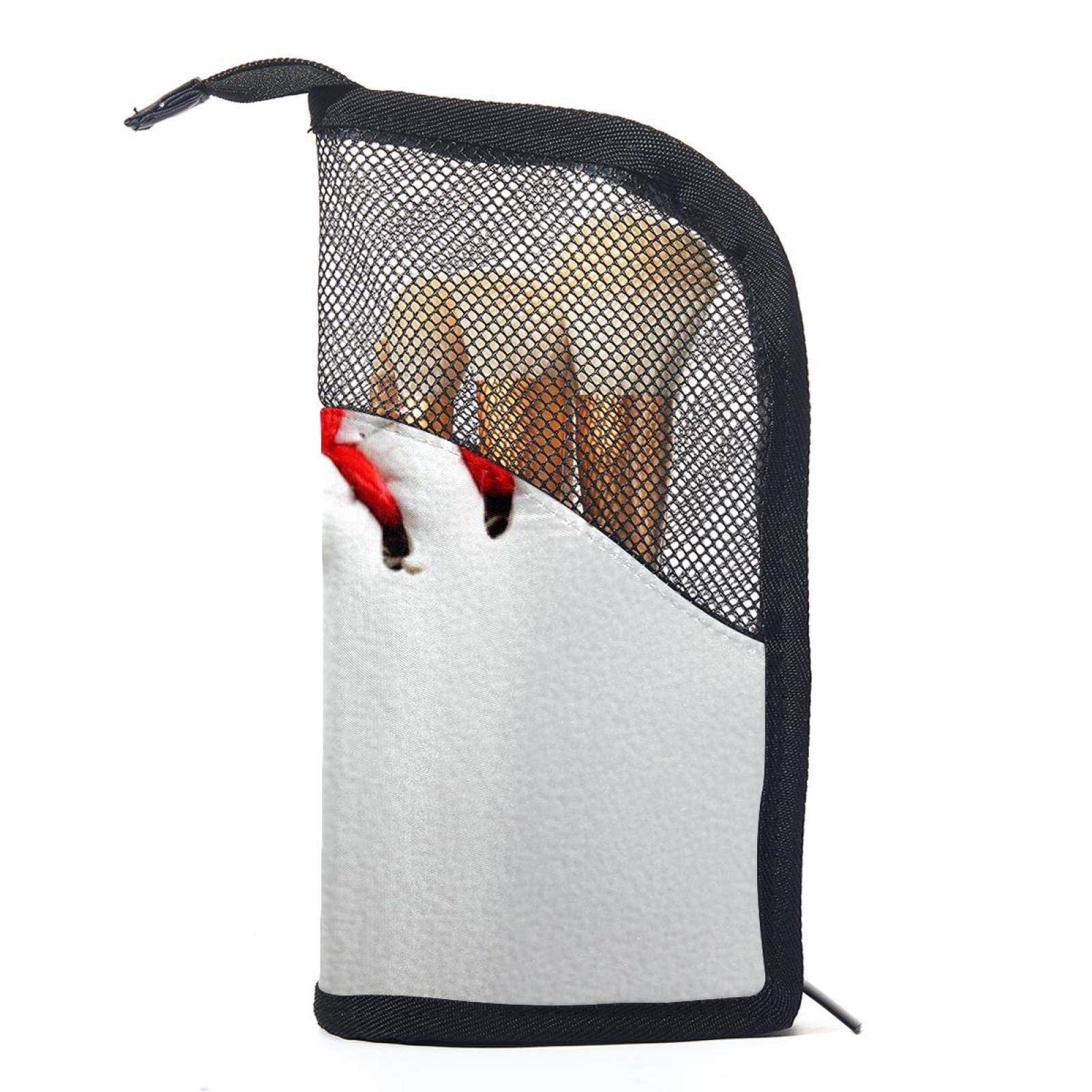 12-Piece Makeup Brush Organizer Bag - Portable Cosmetic Brush Holder Case with White & Red Baseball Design | Perfect for Travel, Gym & On-the-Go Makeup Touchups