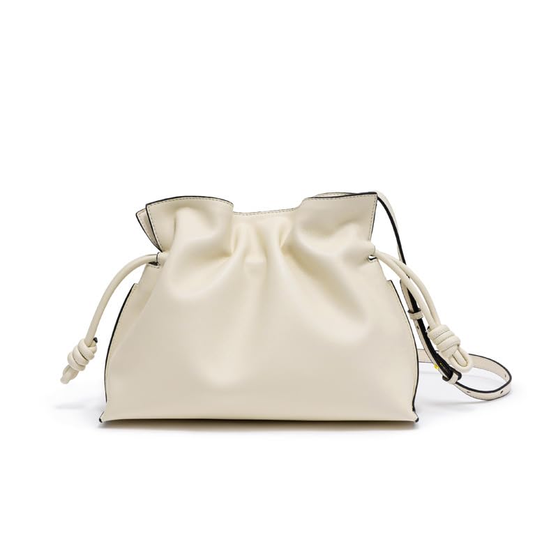 MOZEK Genuine Leather One-Shoulder Crossbody Bag - Korean Style Cloud Purse with Large Capacity | Perfect for Work, Travel & Daily Use (Lucky Bag Design)