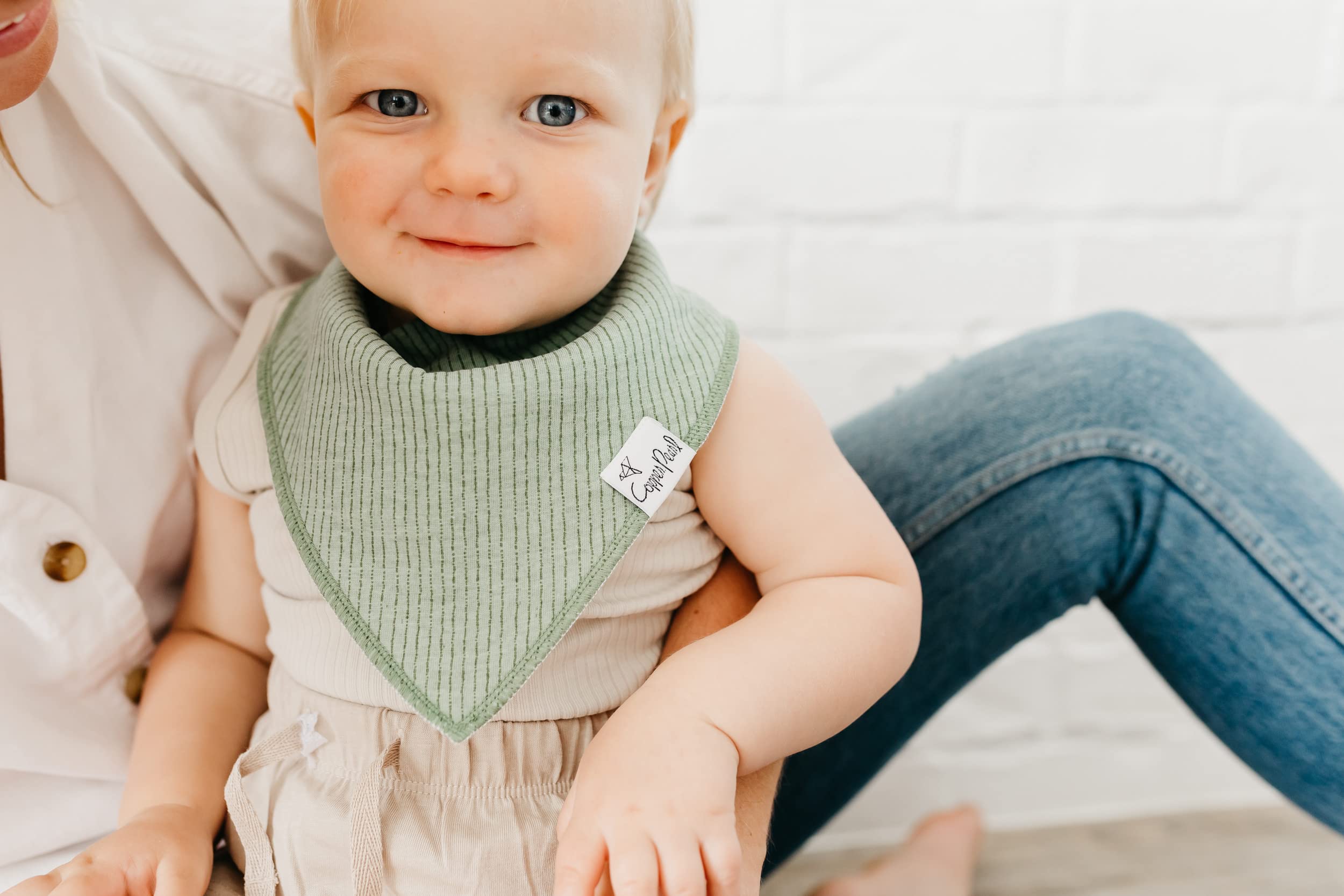 Copper Pearl Baby Bandana Drool Bibs - 4 Pack Soft Absorbent Teething Bib Set for Newborns & Infants (Peanut Design) - Perfect for Feeding, Teething & Drool Protection