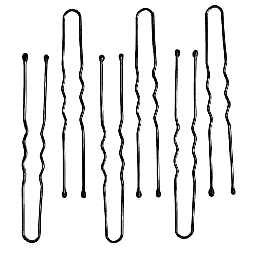 Secure Fire Black Hair Clips - U-Shaped Bobby Pins & Waved Barrette Hair Grip Clips for Women (100-Pack, 8cm, Black) - Salon Quality DIY Hair Accessories for Styling, Updos & Everyday Use