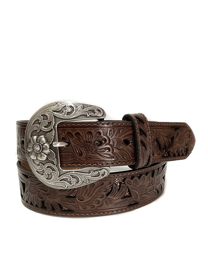 Nocona N3411502 Women's Hand Tooled Leather Belt - Genuine Brown Cowhide Western Belt for Casual & Cowgirl Outfits - Perfect for Jeans, Dresses & Rodeo Events