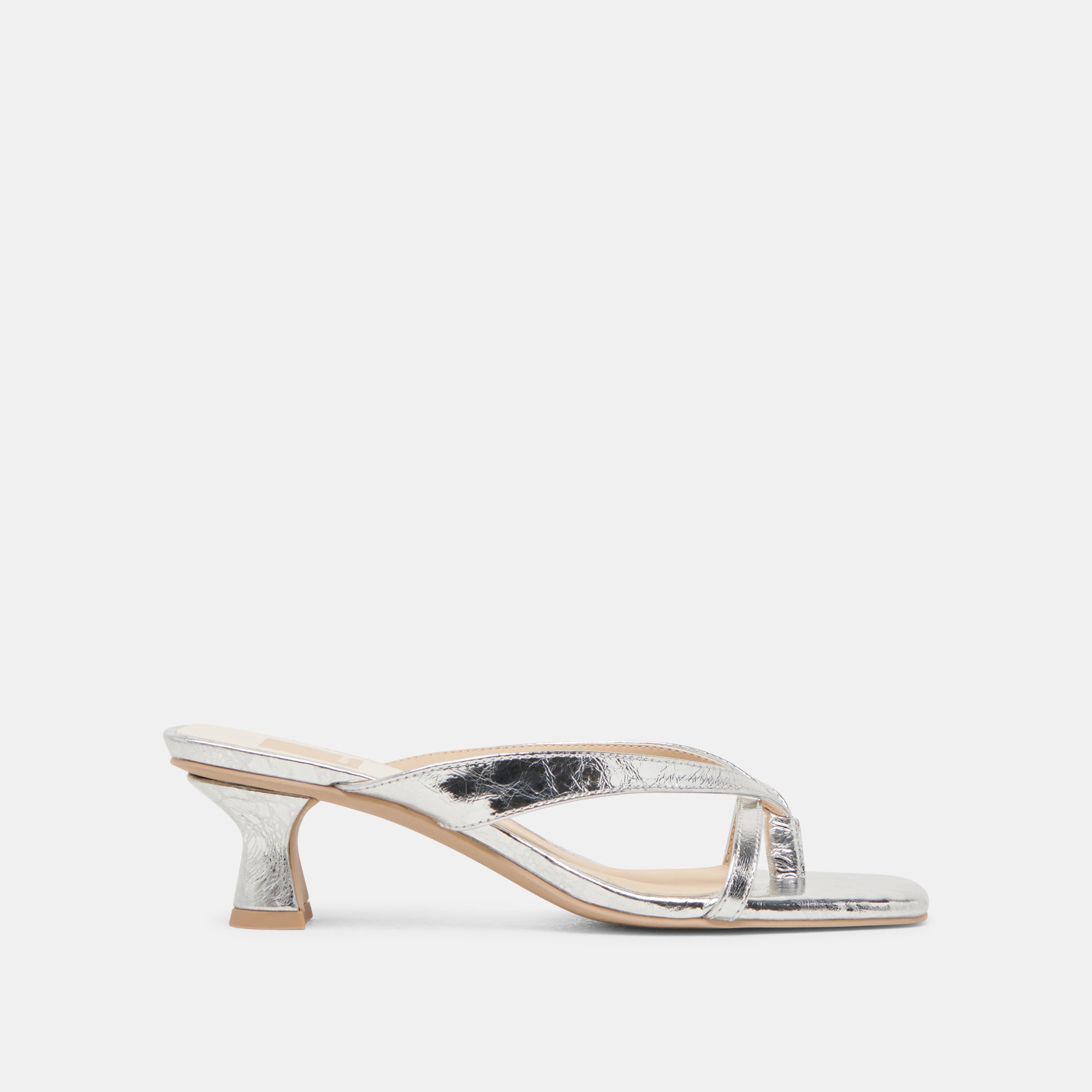 BREVEL Women's Silver Distressed Leather Heels - Stylish High Heels for Parties, Weddings & Evening Events