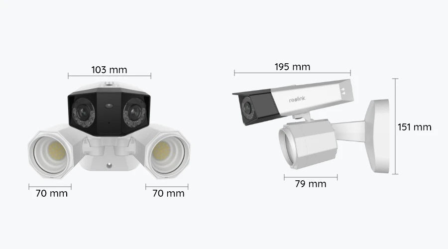 Smart 4K WiFi Dual Lens Security Camera with Floodlights - 180° Wide View Angle, Night Vision, Motion Detection - Ideal for Home & Business Outdoor Surveillance