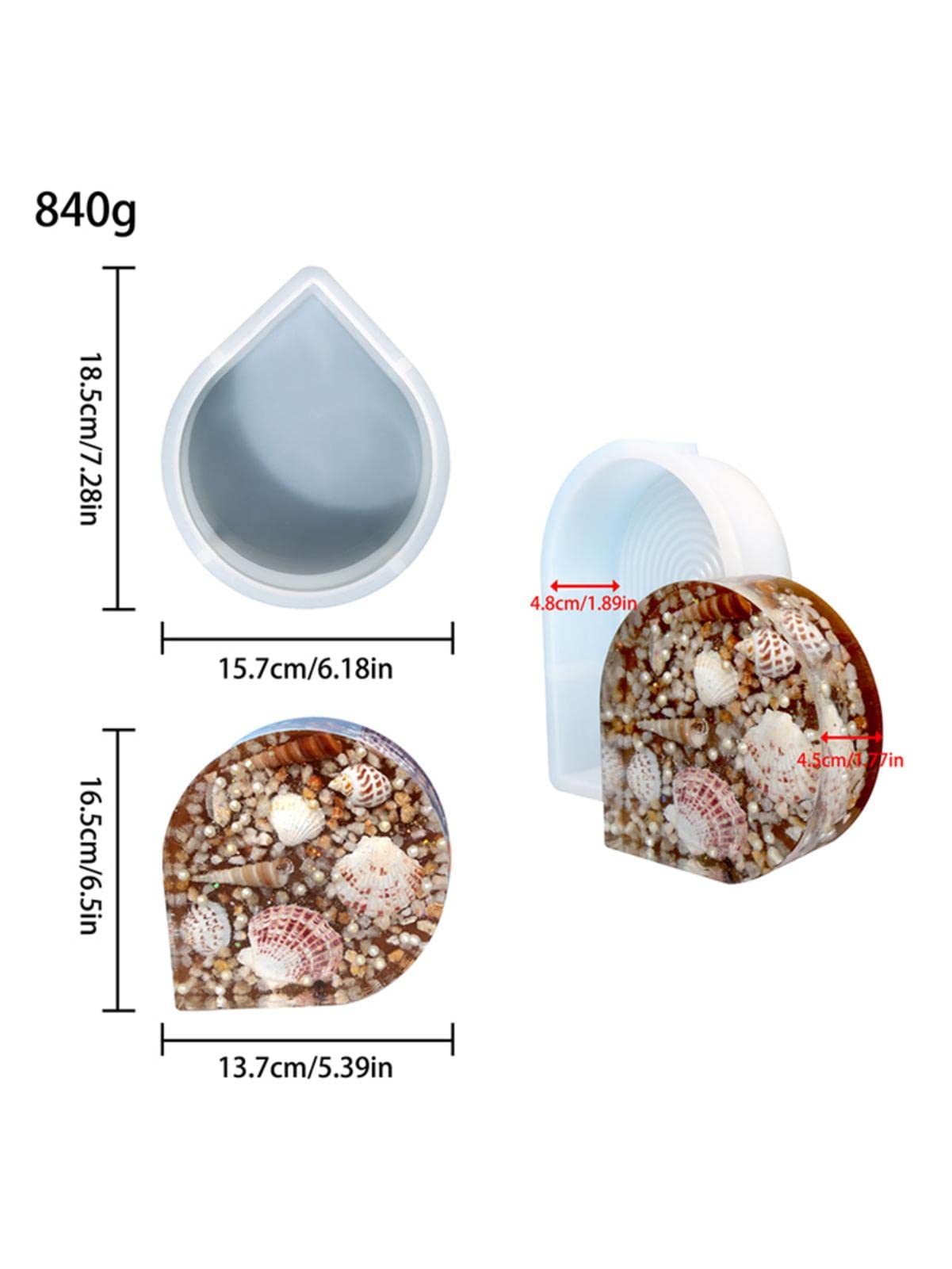 Premium Silicone Book Stand Mold - Water Drop Shape Resin Casting Mold for Flower Preservation & Crystal Epoxy DIY | Perfect for Home Decor, Bookends, and Unique Gift Ideas