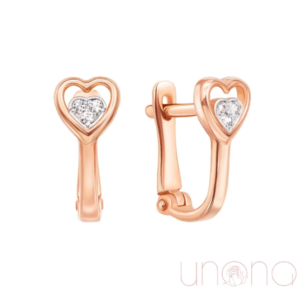 Elegant Gold Heart Shaped Earrings with Cubic Zirconia – Perfect Valentine's Day Gift for Her | Anniversary, Birthday & Wedding Jewelry for Women