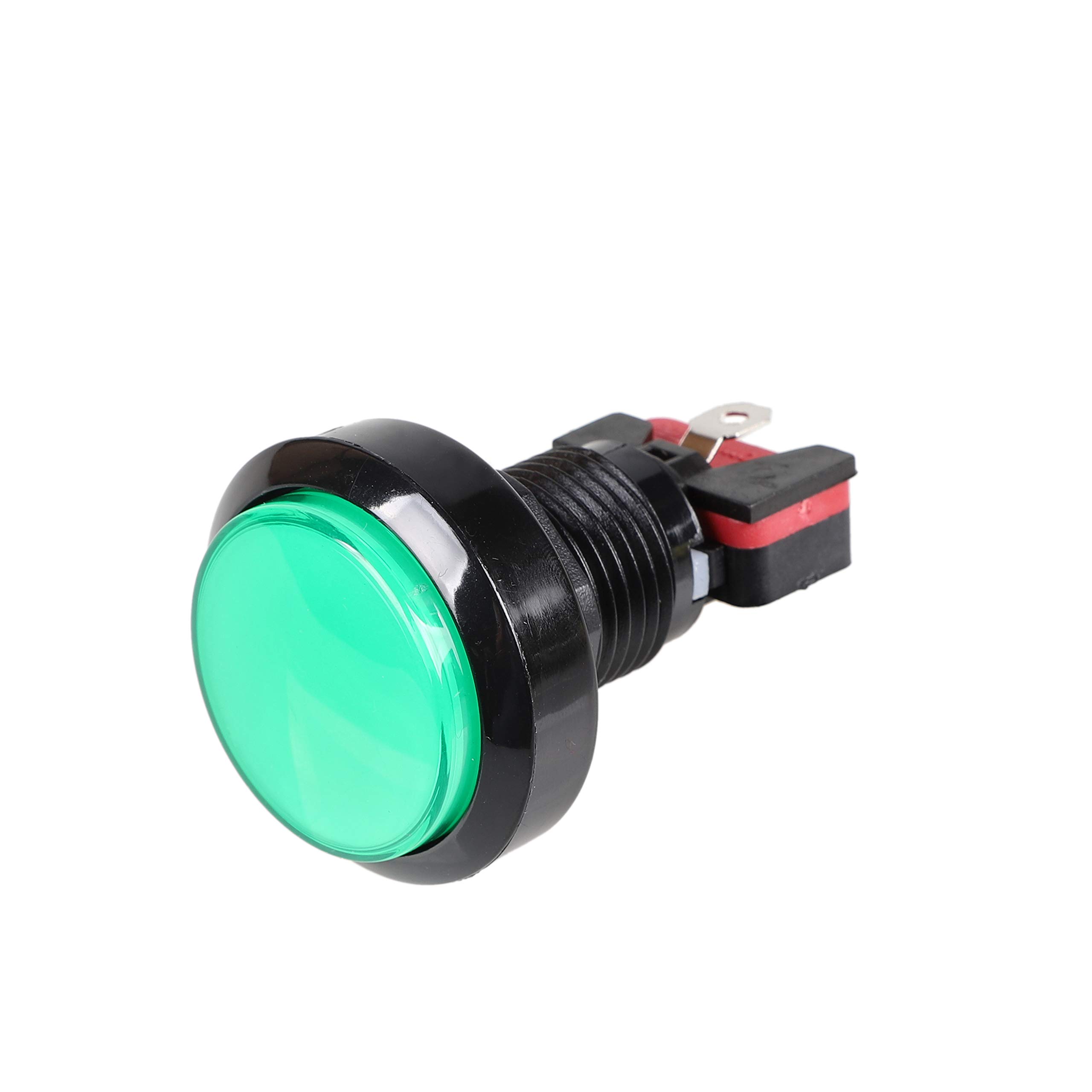 5X 45mm LED Arcade Push Buttons - Green Illuminated Game Controls for Arcade Machines, MAME Cabinets & DIY Gaming Projects - Perfect for Coin-Op Arcades, Home Gaming Setups & Retro Gaming Enthusiasts