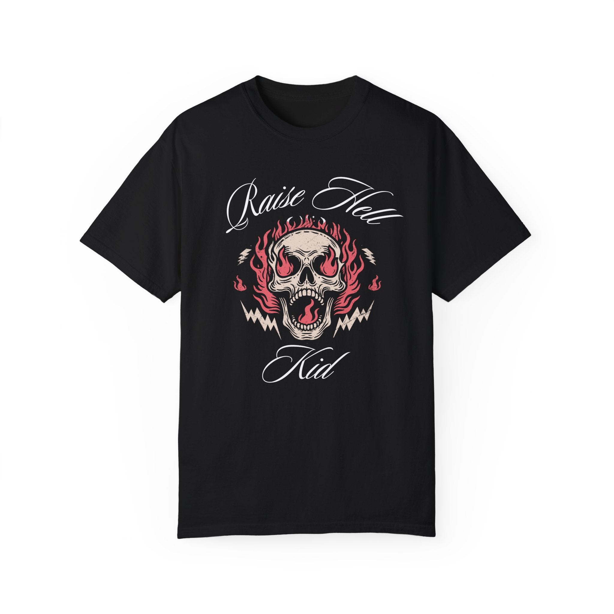 Raise Hell Kid T-Shirt - Cool Graphic Tee for Boys & Girls - Trendy Streetwear for Teens - Perfect for Concerts, Skateboarding & Casual Outfits
