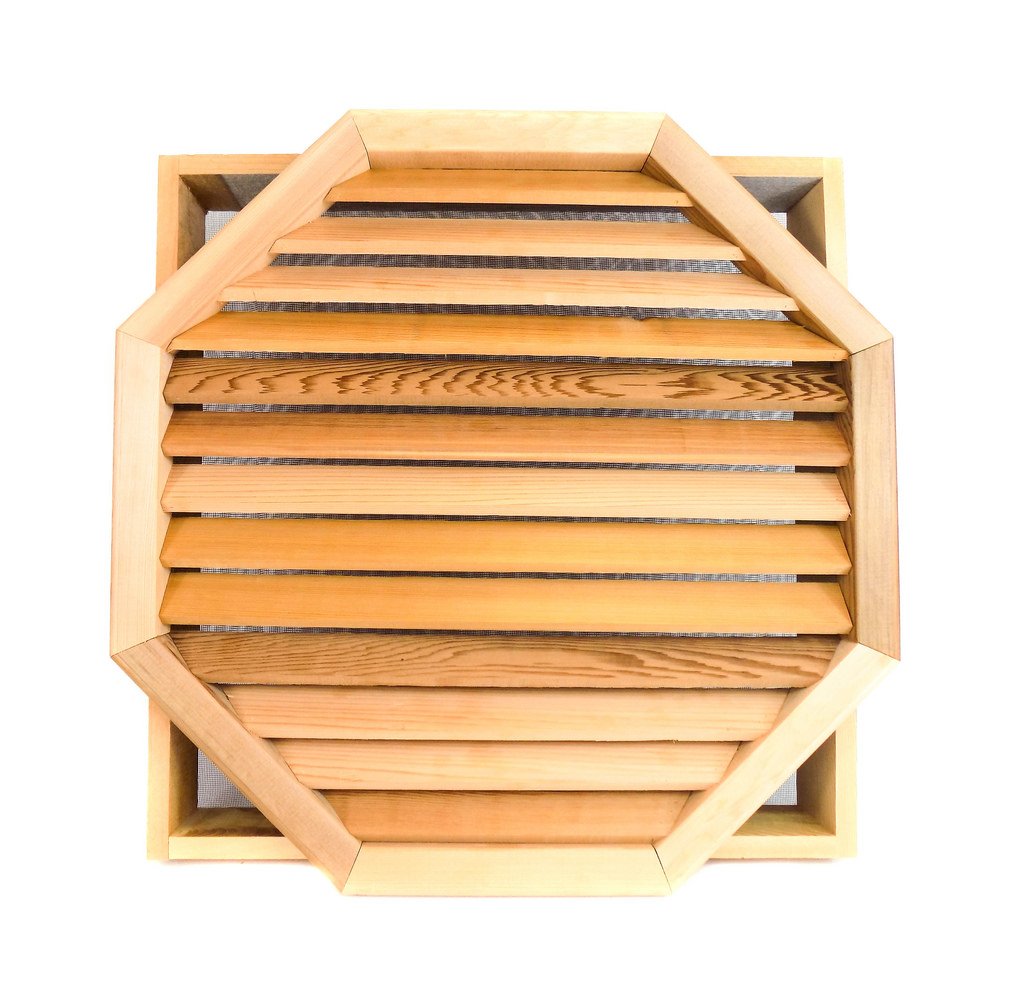 Octagon Clear Cedar Vent - 24x24 Inch Recessed Mount Air Vent for Attic, Basement & Crawl Space Ventilation