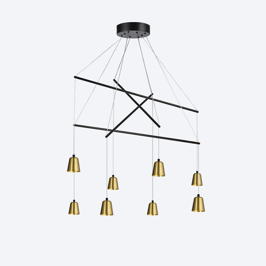 ZORO Multi 8 LED Pendant Light with Yosh Shade - Dimmable Modern Lighting for Kitchen Island, Dining Room & Bedroom Decor