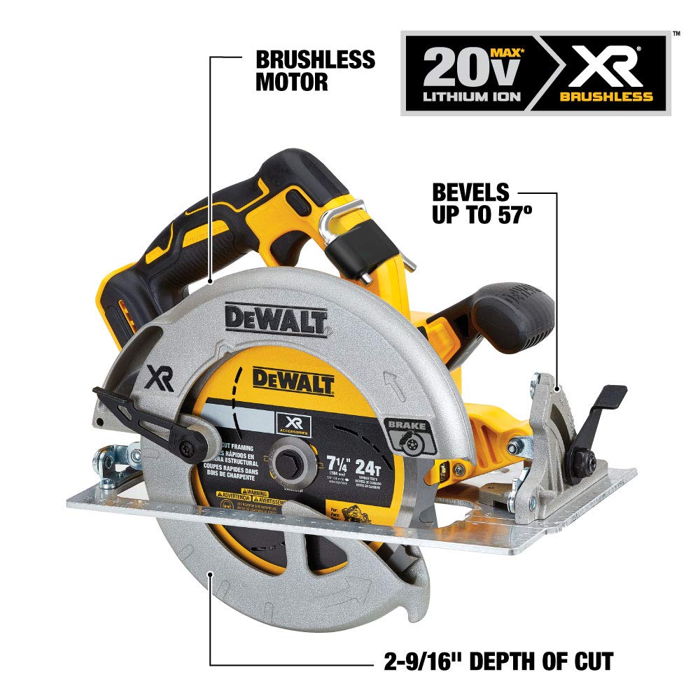 DEWALT 20V MAX* Cordless Circular Saw & Reciprocating Saw Combo Kit - Powerful Battery-Powered Tools for Woodworking, Construction & DIY Projects
