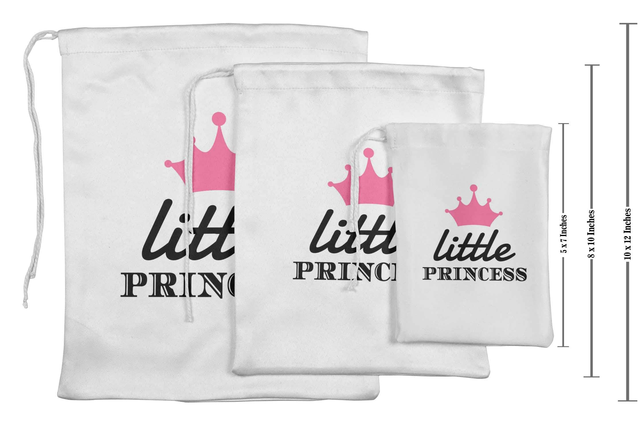 White Crown & Little Princess Baby Shower Party Favor Bags - 15pcs Gift Pouches for Baby Girl Birthday, Baptism, Christening & 1st Birthday Celebrations - Perfect for Party Favors, Candy Bags & Small Gifts