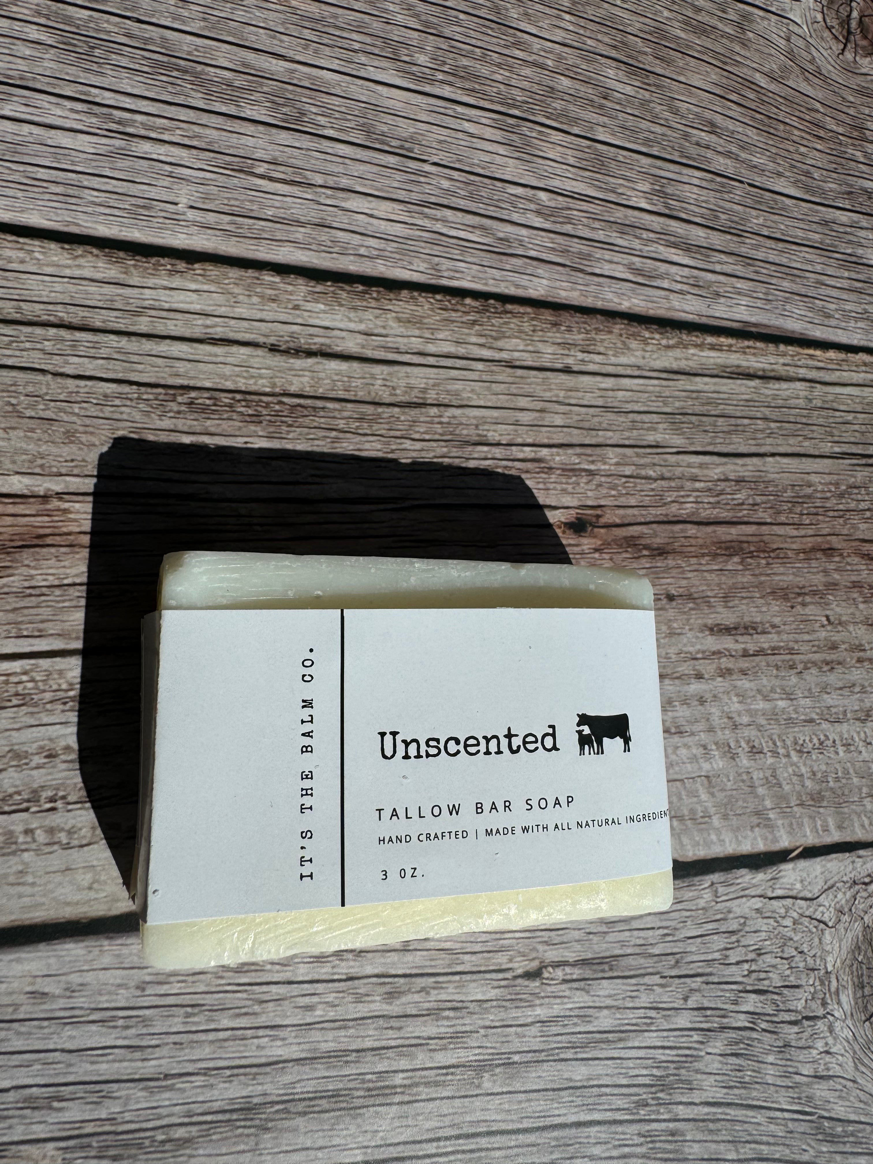 Natural Tallow Soap Bar - Unscented, Handmade, Organic, for Sensitive Skin | Perfect for Dry Skin, Eczema & Daily Cleansing
