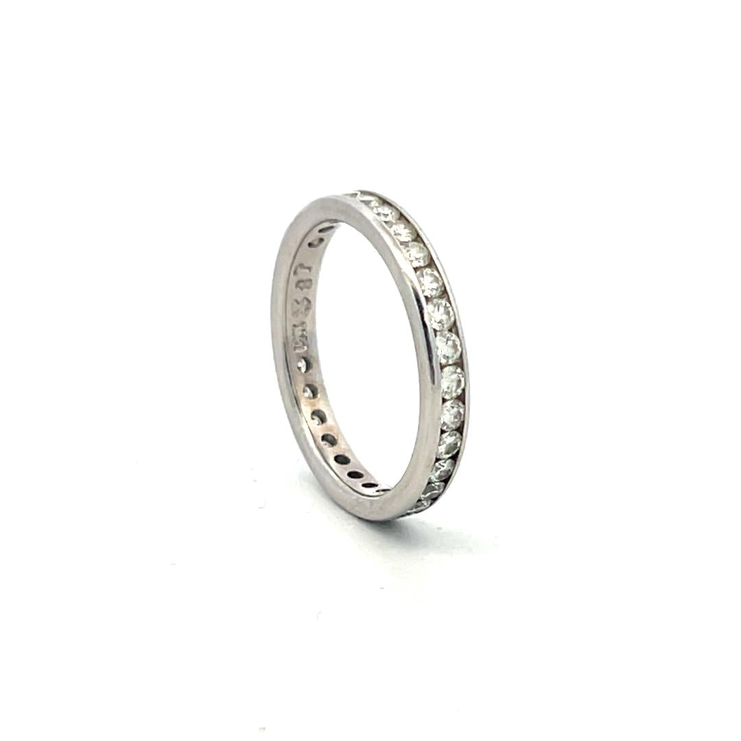 1.00 Carat Round Brilliant G SI Diamond 14K White Gold Eternity Band Ring - Perfect for Anniversaries, Weddings & Special Occasions