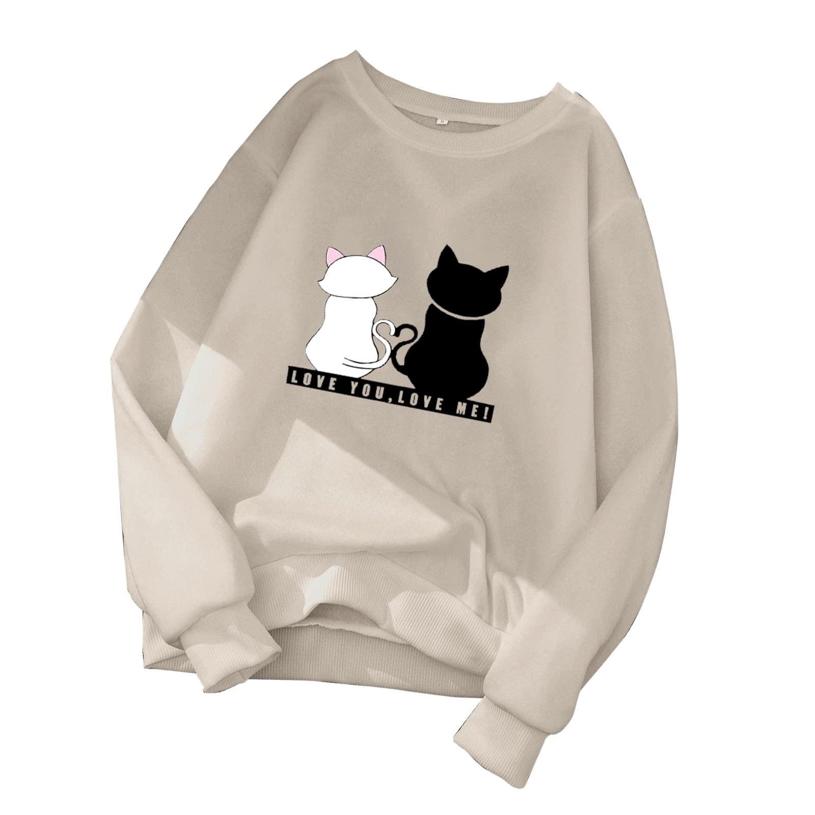 Women's Graphic Print Hoodie Sweater - Long Sleeve Pullover with Round Neck & Hood - Cozy Casual Wear for Sleep, Lounge & Everyday Comfort