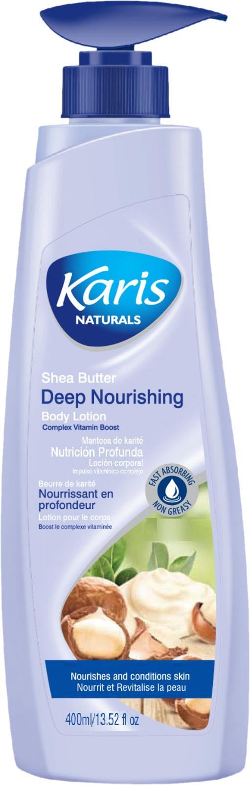 Karis Naturals Shea Butter Deep Nourishing Body Lotion 400ml - Hydrating & Fast-Absorbing Formula for Smooth, Soft Skin | Daily Moisturizer for Dry Skin, After Shower Care & Winter Skin Protection