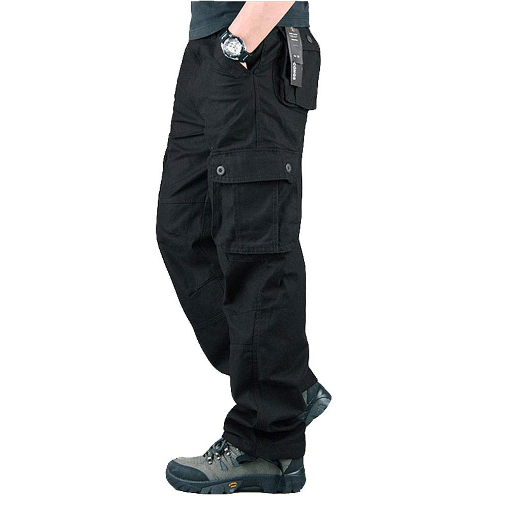 Lilychan Men's Lightweight Cargo Pants - Hiking, Army Combat & Work Pants with 6 Pockets - Outdoor Adventure, Tactical Duty & Casual Wear
