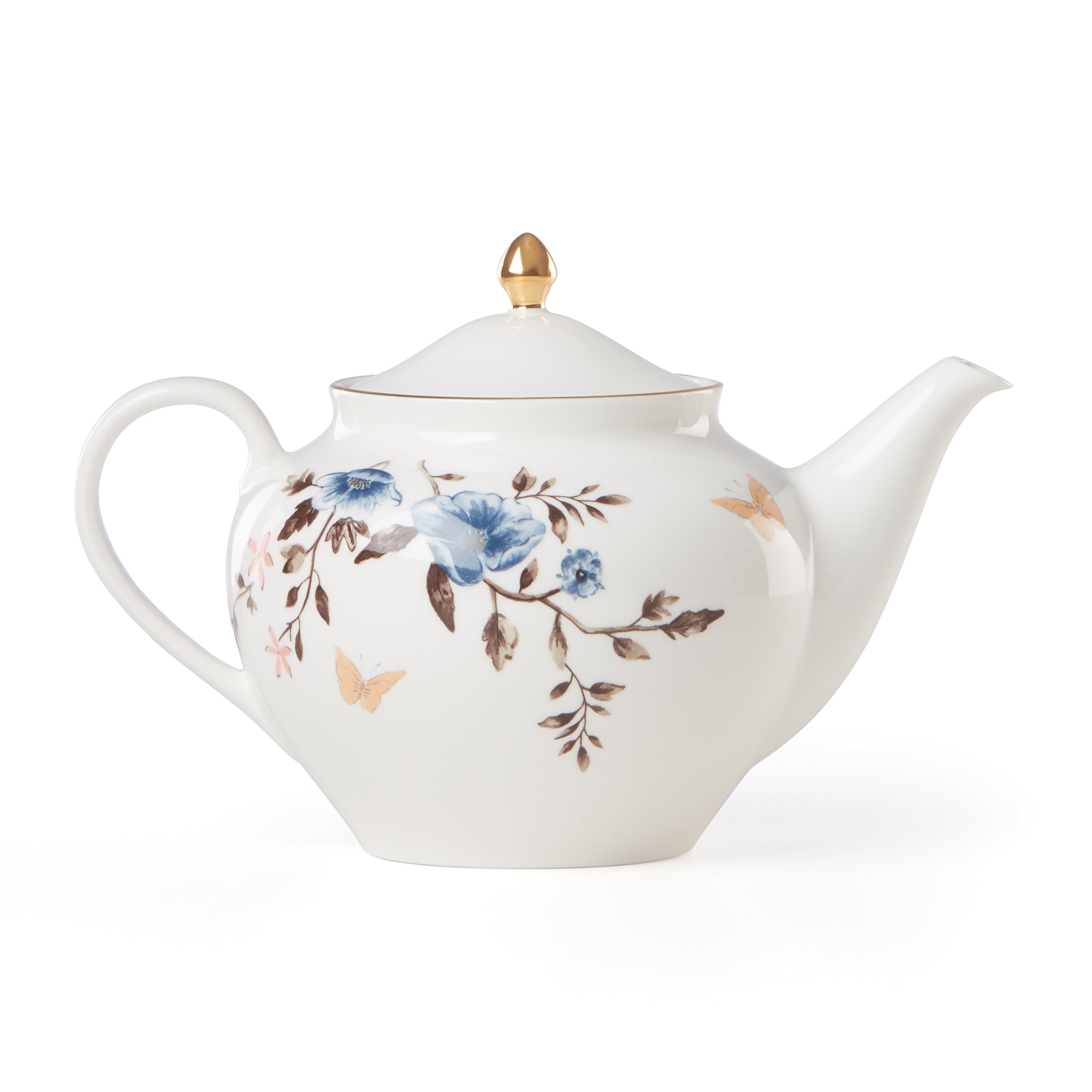 Sprig & Vine White Ceramic Teapot - Elegant Tea Brewing Pot for Home, Office & Gifting - Perfect for Afternoon Tea, Hosting Guests & Relaxation