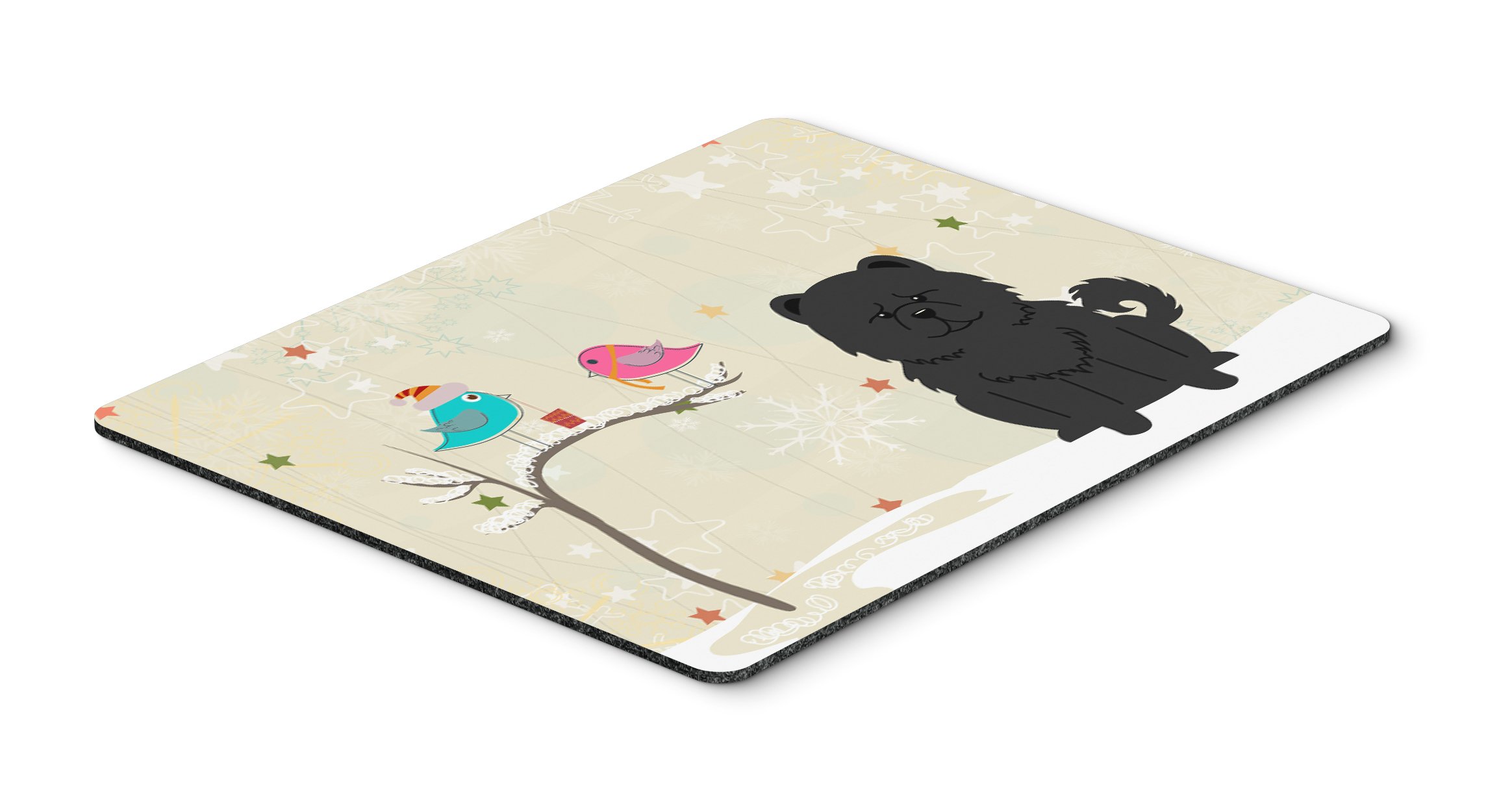 Christmas Presents Between Friends Chow Chow - Black Mouse Pad, Hot Pad & Trivet for Home Office, Gaming, Working Computers | Washable Large Mousepad | Perfect Gift for Dog Lovers & Christmas Decor