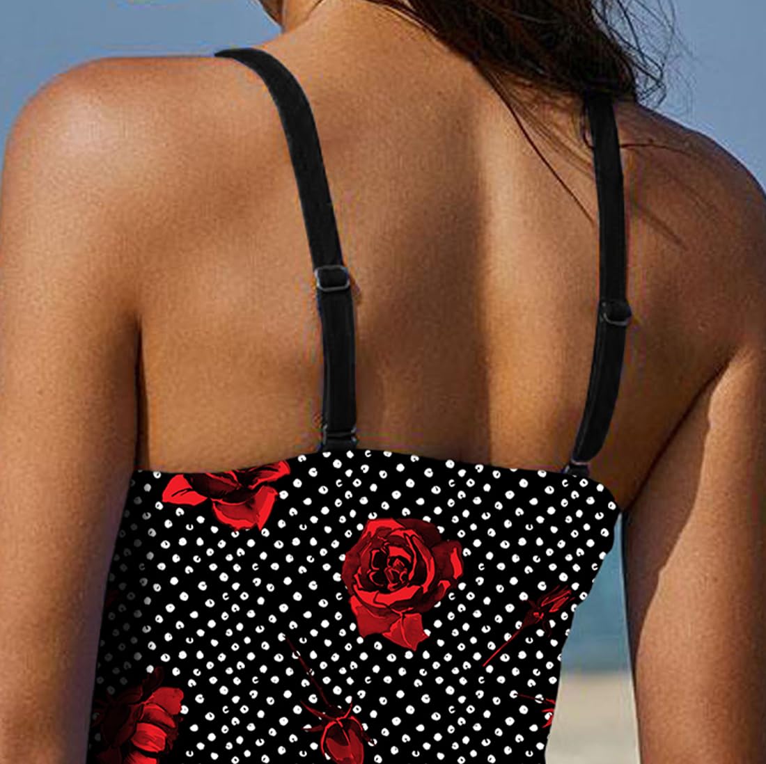 REKITA Sexy Tankini Swimsuits with Skirt - 2 Piece Color Block Swimwear for Women | High Waist Bikini Set, Summer Beachwear, Pool Party Outfit, Vacation Swim Suit