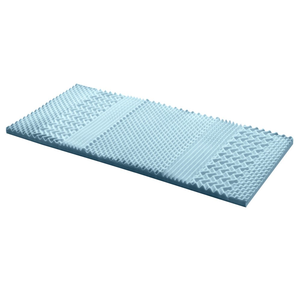 Cool Gel 7-Zone Memory Foam Mattress Topper with Bamboo Cover - 5cm Single Size for Back Pain Relief & Pressure Relief - Perfect for Hot Sleepers & Side Sleepers