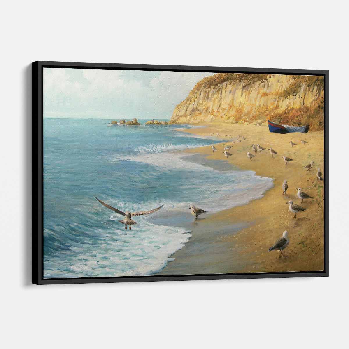Vibrant Multi-Color Calm Beach Wall Art Canvas Print - 7625 - Perfect for Living Room, Bedroom & Office Decor