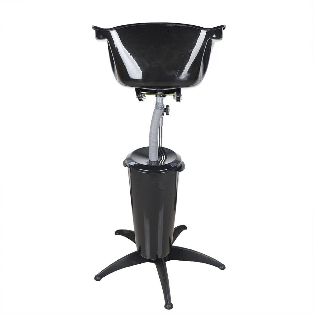 TBVECHI Adjustable Portable Shampoo Bowl Sink for Salon & Home Use - Black Hair Washing Basin for Barber, Beauty Treatment & Spa - Perfect for Mobile Stylists & Hair Care Professionals