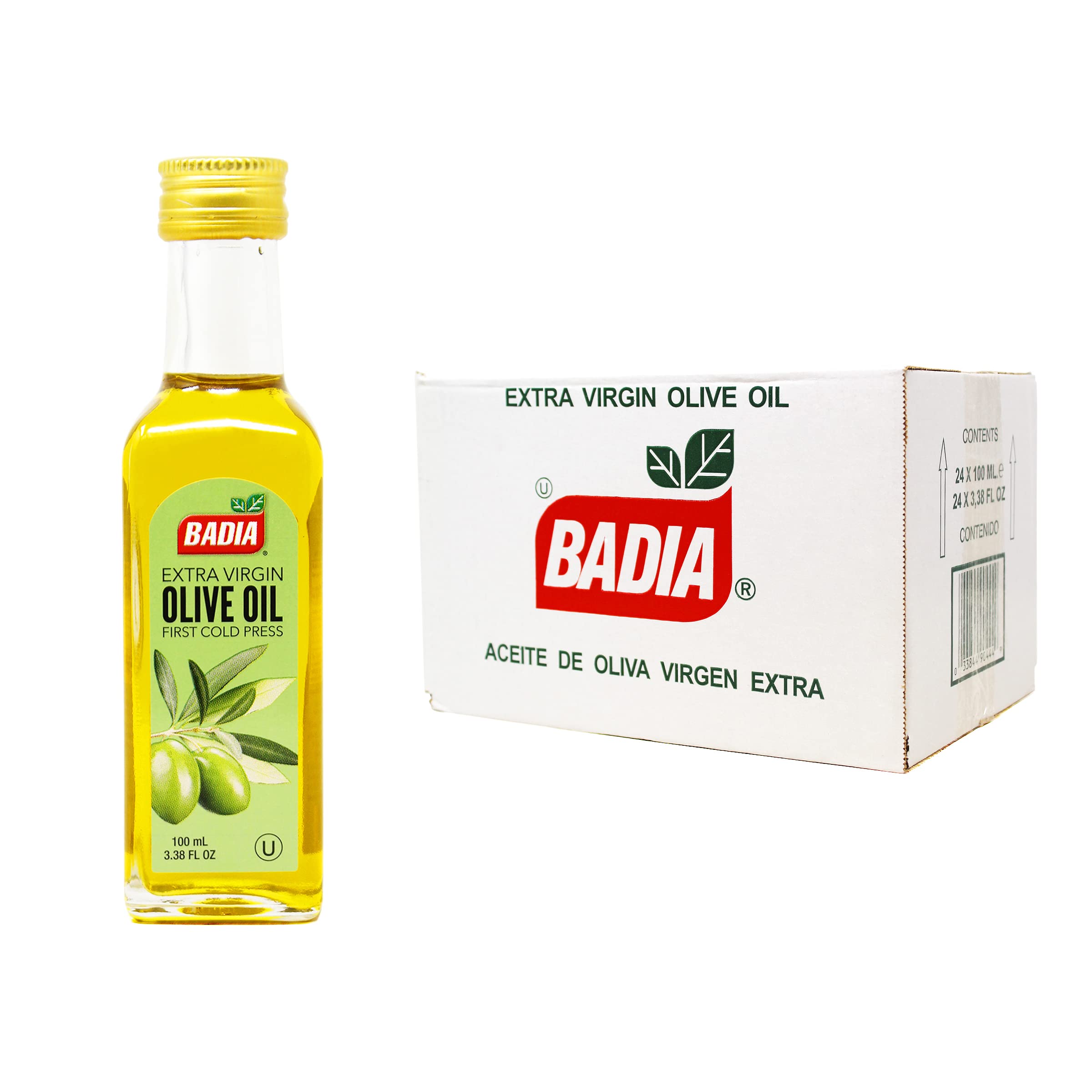 Badia Extra Virgin Olive Oil, 3.38 oz (Pack of 24) - Premium Cooking Oil for Salads, Pasta & Mediterranean Dishes