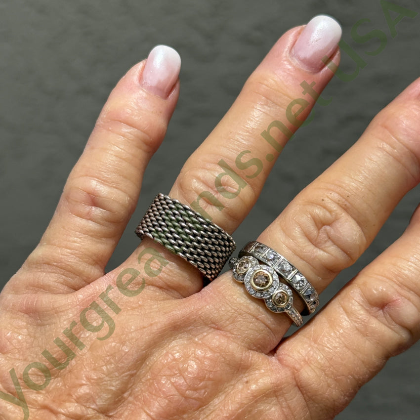 Sterling Silver Mesh Band Ring for Women - Size 8.5 (US) - Dainty & Elegant Jewelry Gift for Anniversary, Birthday or Everyday Wear