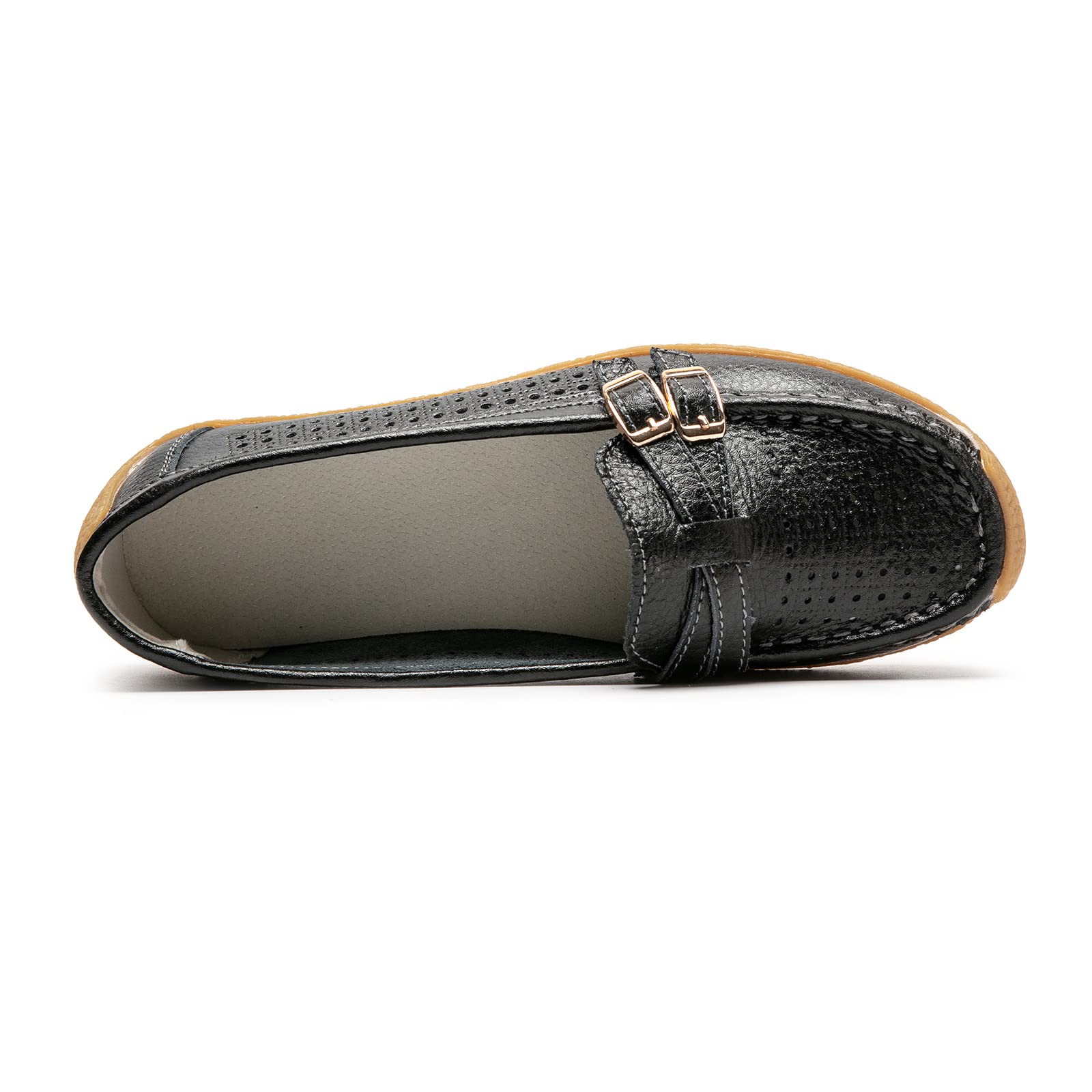 Women's Comfortable Leather Loafers - Casual Slip-On Driving Shoes with Anti-Collision Design, Soft Moccasins for Daily Walking | Perfect for Work, Travel & Outdoor Activities
