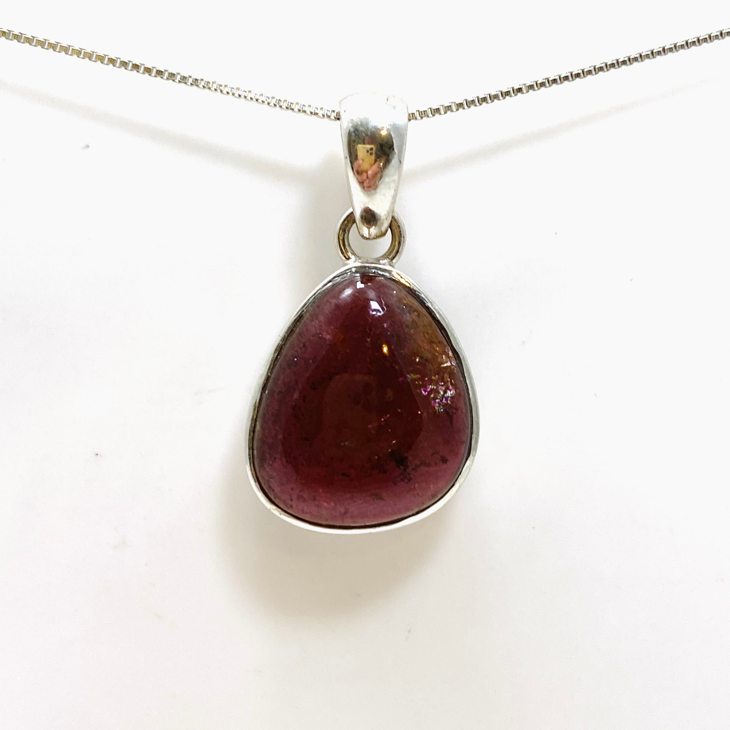 Natural Pink Tourmaline Freeform Cabochon Pendant Necklace - Handmade Gemstone Jewelry for Women - Perfect for Spiritual Healing, Meditation & Energy Balancing