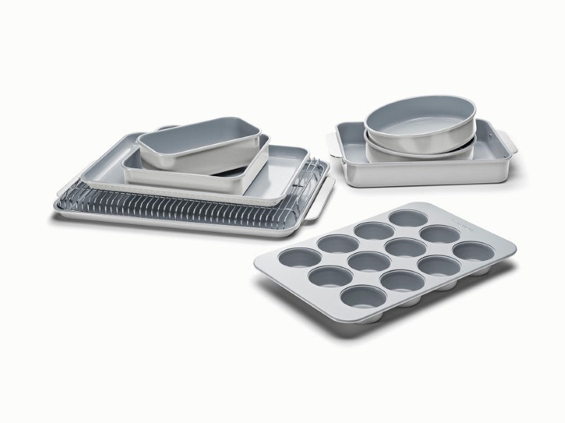 11-Piece Non-Stick Bakeware Set with Ceramic Coating - Oven Safe & PFOA-Free Baking Pans for Cakes, Cookies, Bread - Perfect for Home Baking, Holiday Cooking & Gift Giving