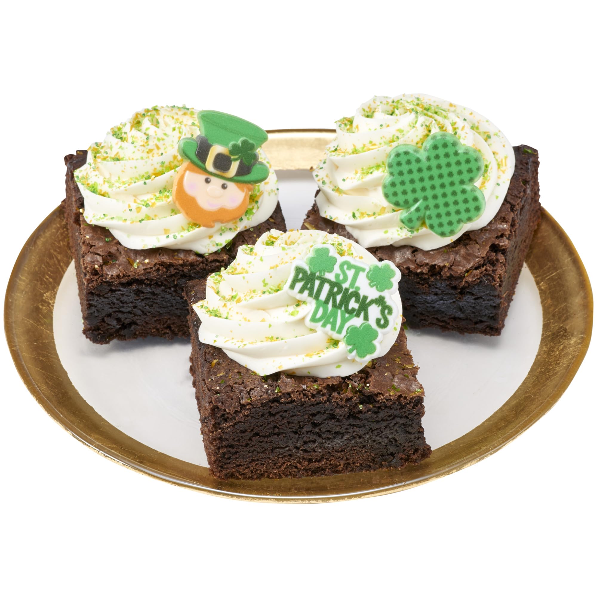 DecoPac St. Patrick's Day Cupcake Toppers - 24 Pack of Green Shamrock & Leprechaun Rings for Cake Decorations | Food Safe Cupcake Decor for St. Paddy's Day Parties, Birthday Cakes & Holiday Desserts