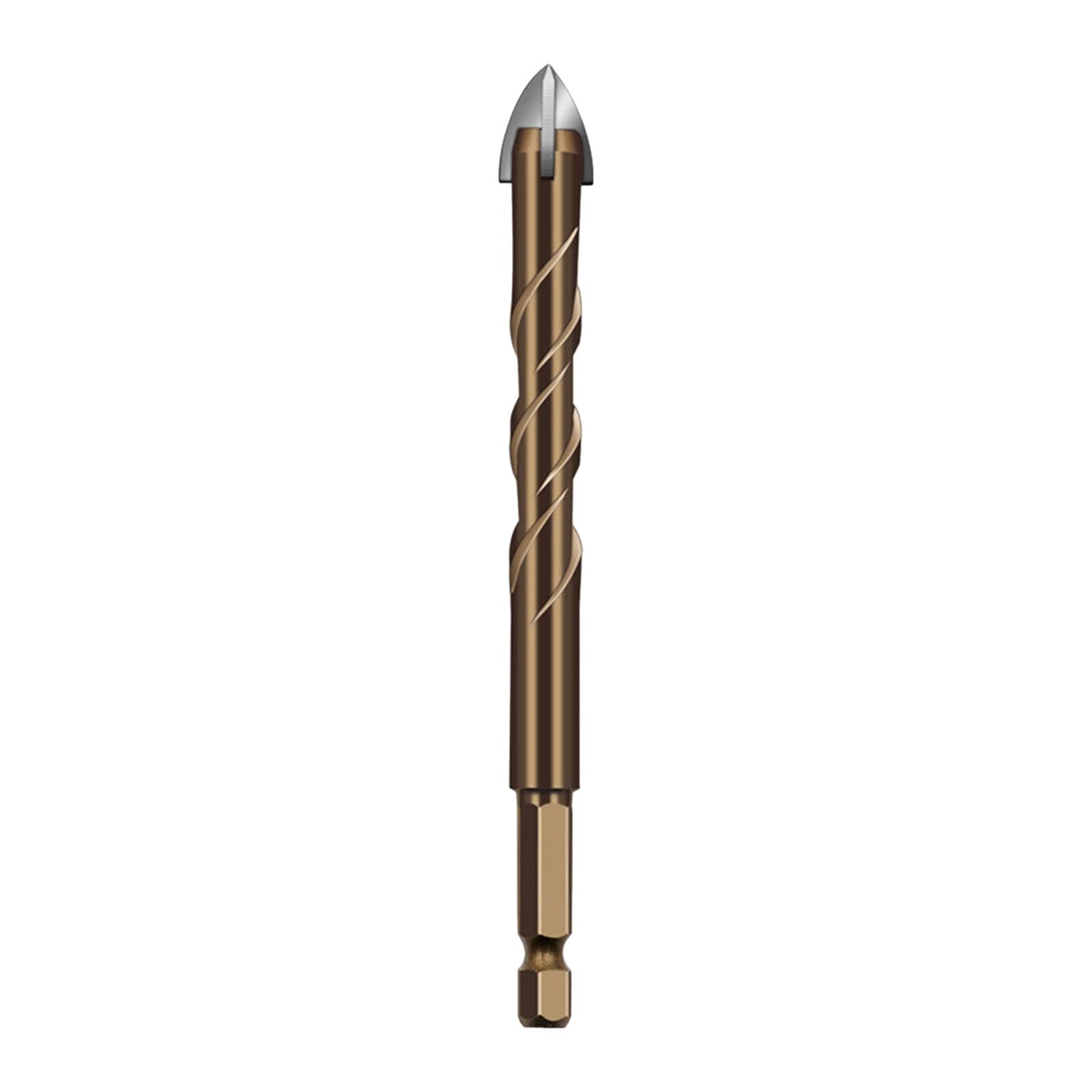 4-Piece Cross Four Blade Drill Bit Set for Ceramic Tile, Brick Wall, Cement - Hexagonal Handle for Secure Grip - Perfect for Home Renovation & DIY Projects
