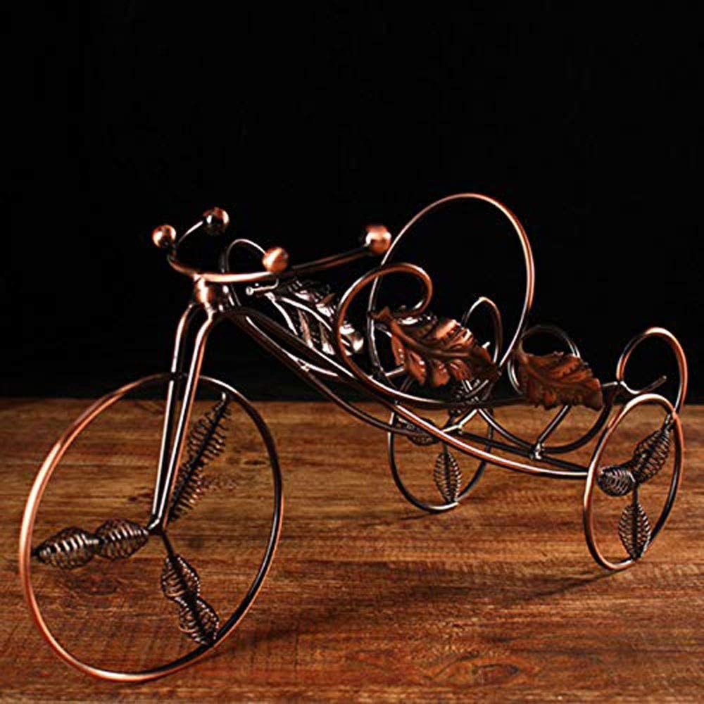 Vintage Metal Tricycle Wine Rack Stand - Free Standing Countertop Bottle Holder for Wine Storage | Decorative Tabletop Organizer for Home, Living Room, Bar & Kitchen Decor | Perfect for Wine Enthusiasts & Gift Giving