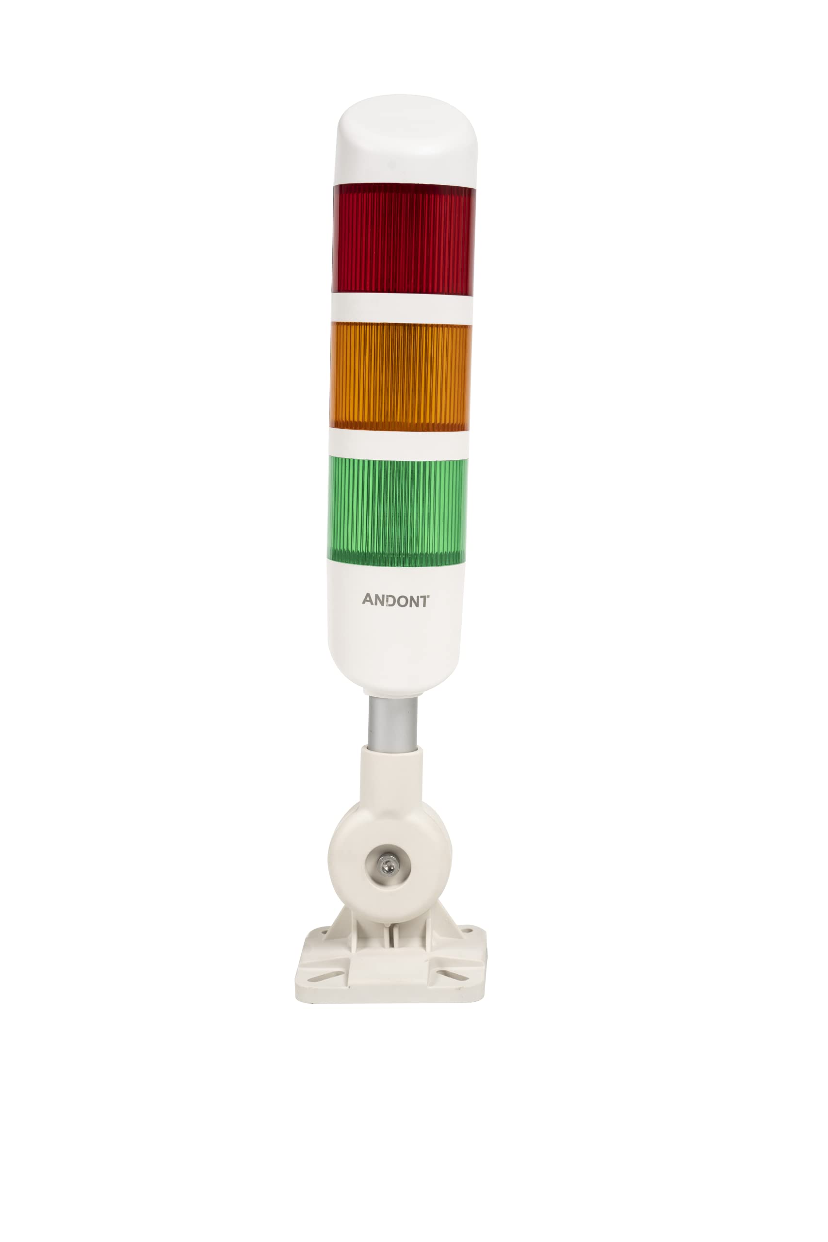 Stackable LED Andon Tower Lights with Rotatable Base - 24VDC Industrial Warning Column Lights (3 Layer with Buzzer) for Factory Automation & Warehouse Safety Alerts