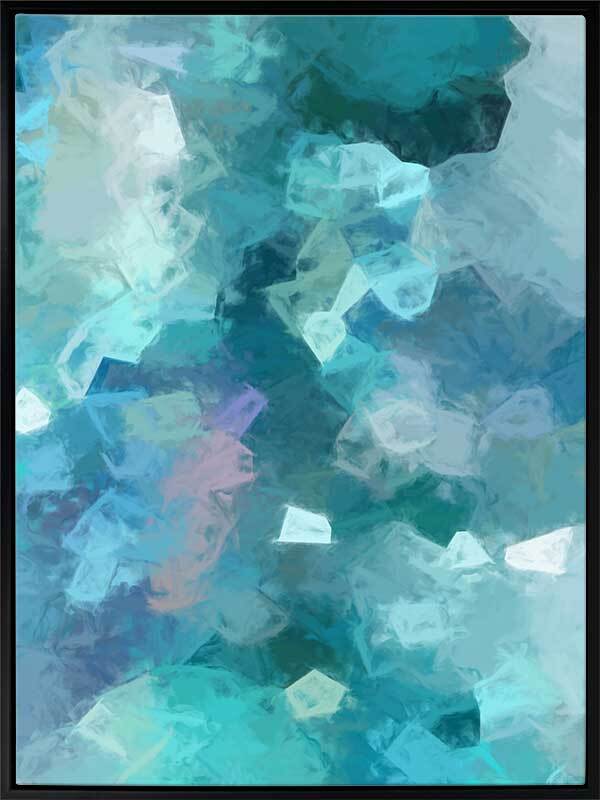 Azure Shine Canvas Art Print - Modern Wall Decor for Living Room, Bedroom & Office | Handmade Landscape Painting for Home Decoration