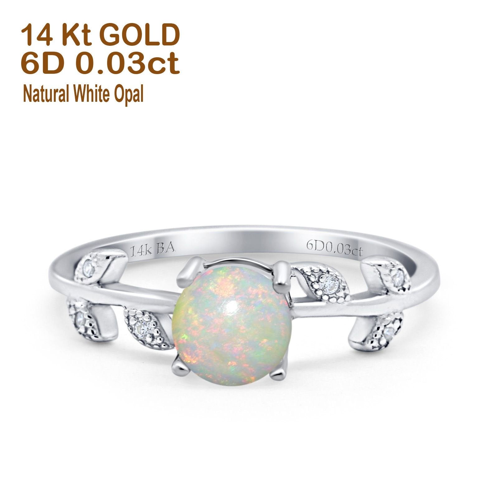 14K Gold 0.87ct Round G SI Diamond Engagement Ring for Women - Size 6.5 | Elegant Wedding Band, Anniversary Gift & Proposal Jewelry for Her
