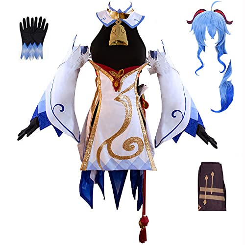 Ganyu Cosplay Costume Full Set for Women - Anime Genshin Impact Outfit Dress for Halloween, Conventions, and Cosplay Events