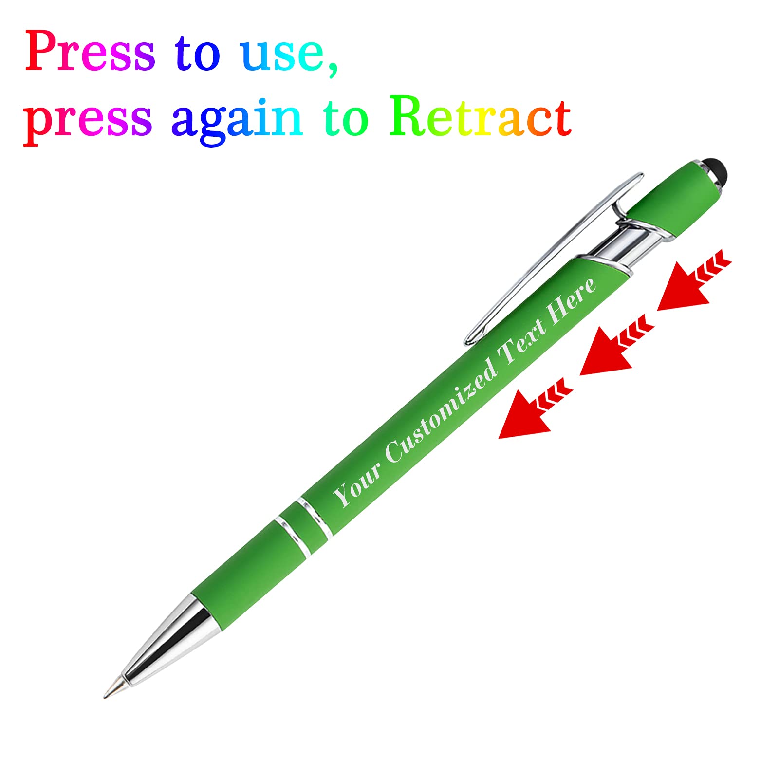 Custom Engraved Pens with Name - 0.5mm Stylus Ballpoint Pen for Office, School & Business Gifts (250PCS, Light Green) | Personalized Writing Tools for Men, Women & Corporate Promotions