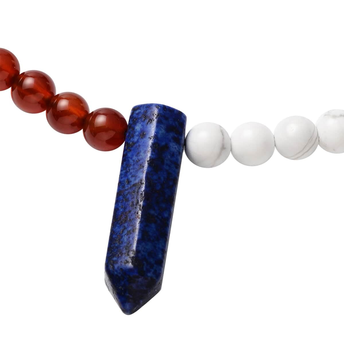 Multi Gemstone Stainless Steel Beaded Necklace for Women - 18