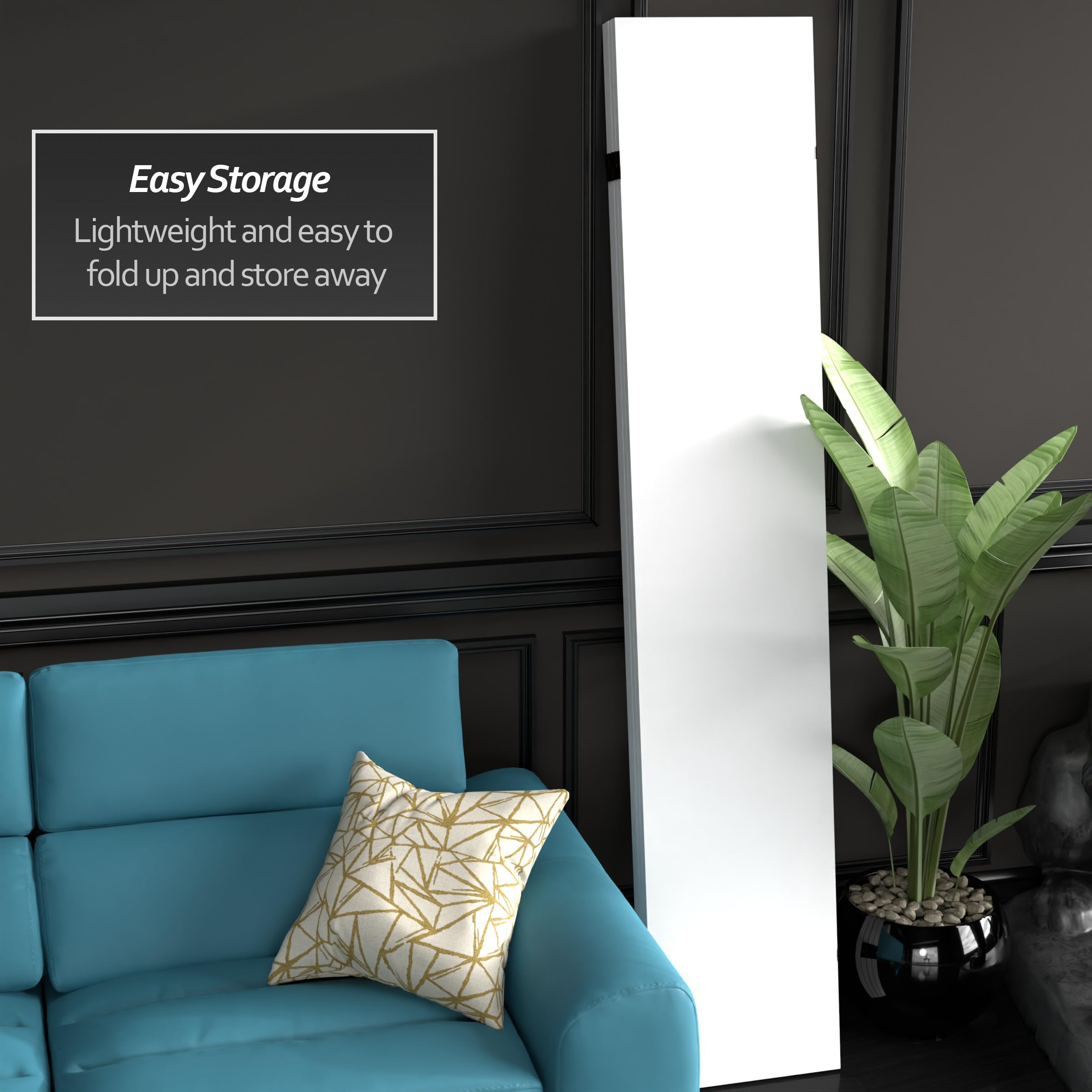DIY 7ft Tall White Canvas Room Divider - 3 Panel Folding Privacy Screen for Home, Office & Events | Oriental Furniture
