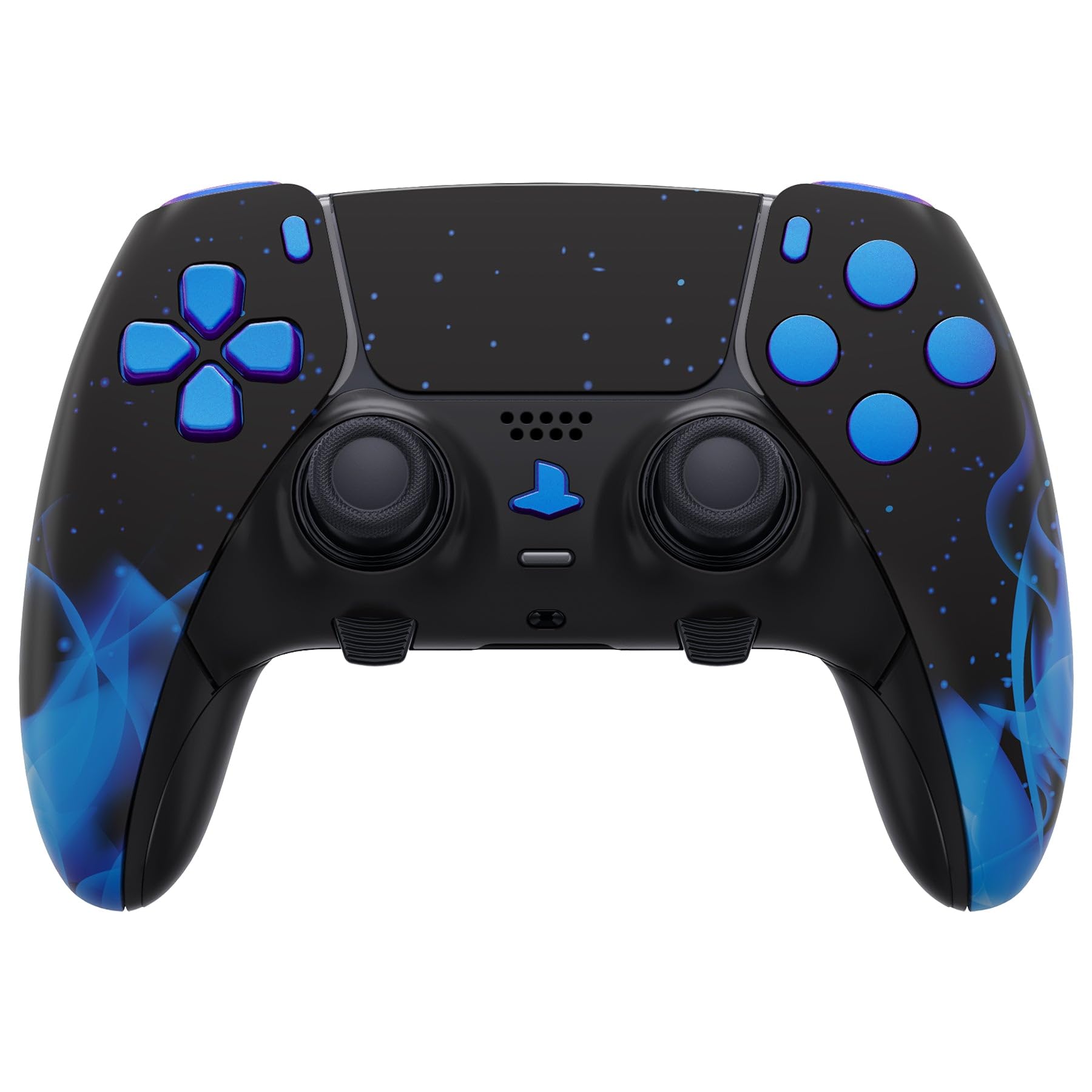 MODDEDZONE EDGE Wireless Controller for PS5 - Exclusive Custom Design, Compatible with PlayStation 5 Console (Blue Fire Edition) | Perfect Gaming Gift for Christmas, Birthday & eSports Tournaments | Enhanced Performance for FPS, Racing & Action Games